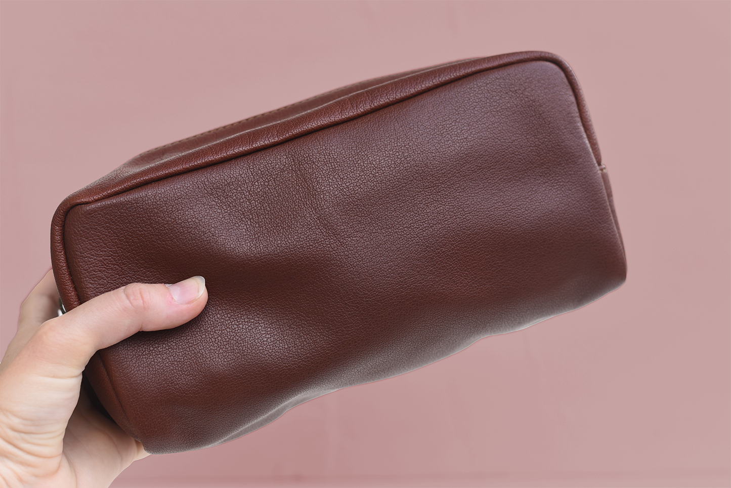 Ethically made Large Leather Dopp kit 