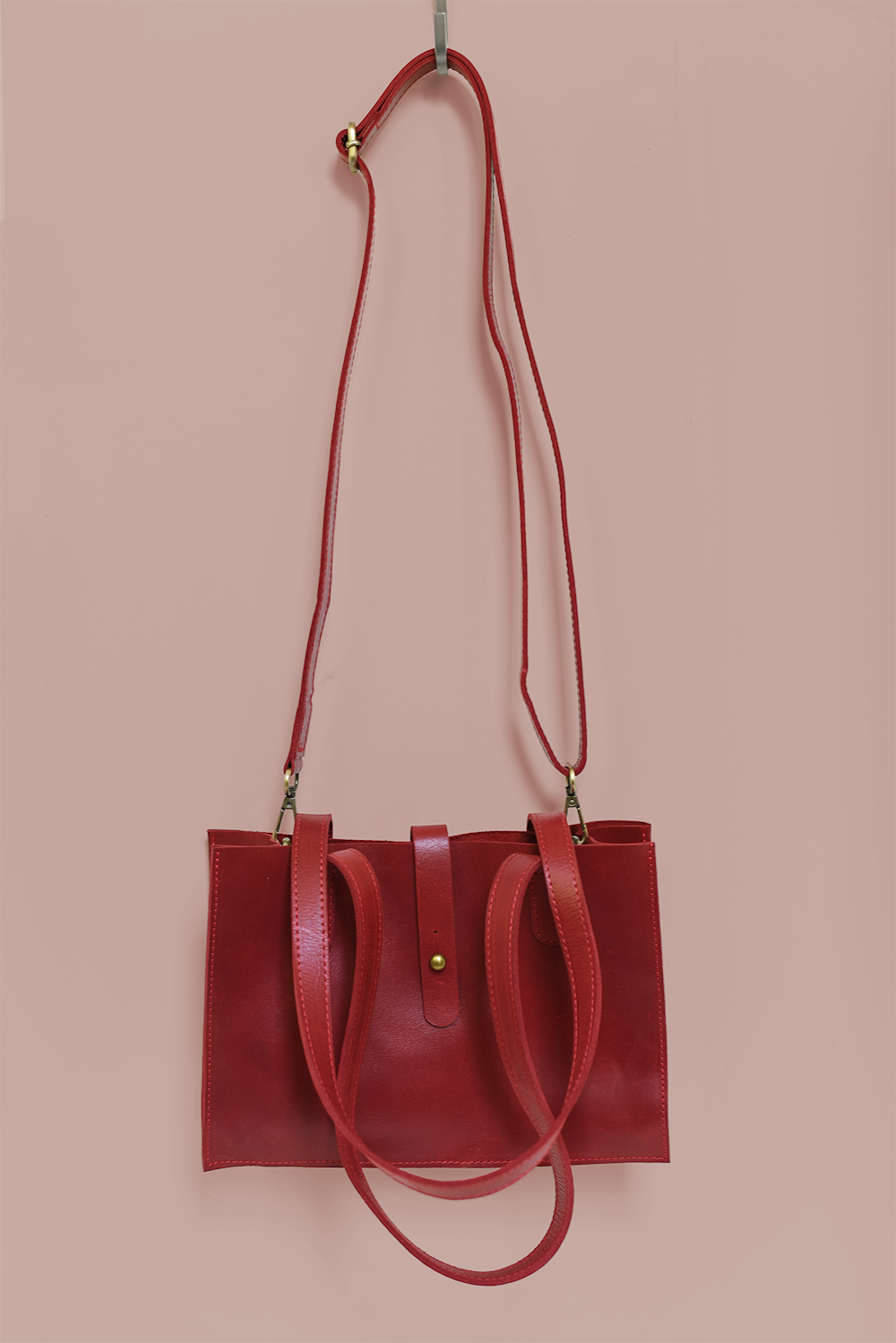 Genuine Leather Purse in Red Leather