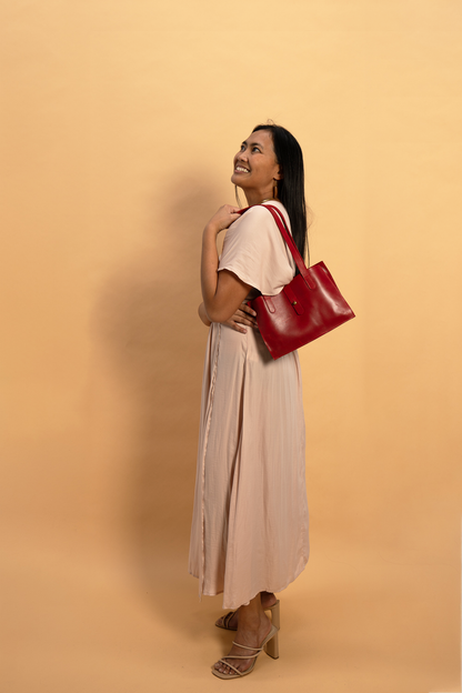 Red Leather Shoulder Bag