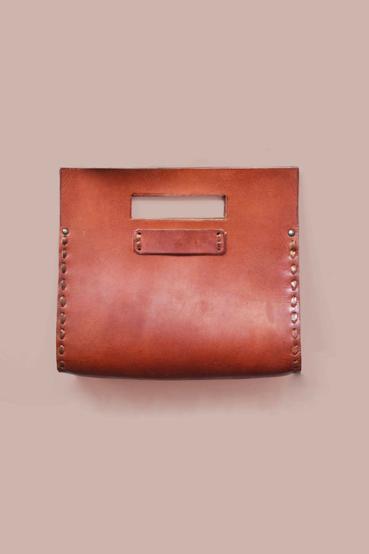 Classic Brown Leather Clutch from MExico